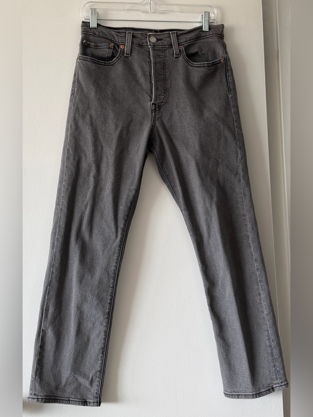 Levi's Wedgie Straight Leg Jeans Grey Cosmic Comet High Rise Button Fly 30x28